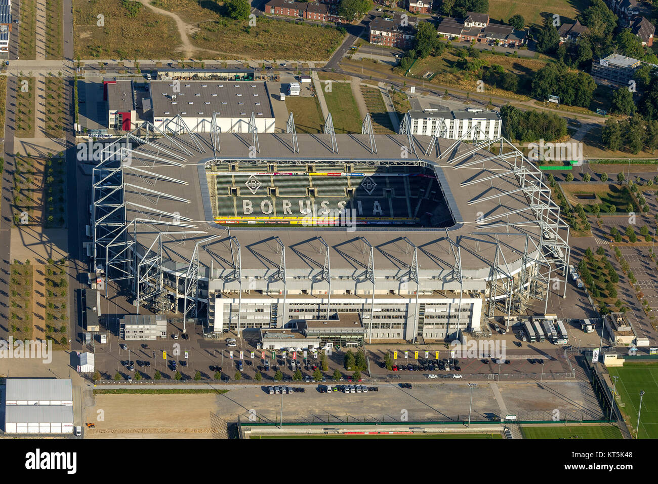 Borussia-Park, das Stadion von Borussia Mönchengladbach, Bundesliga, Mönchengladbach, Niederrhein, Nordrhein-Westfalen, Deutschland, Europa, M Stockfoto