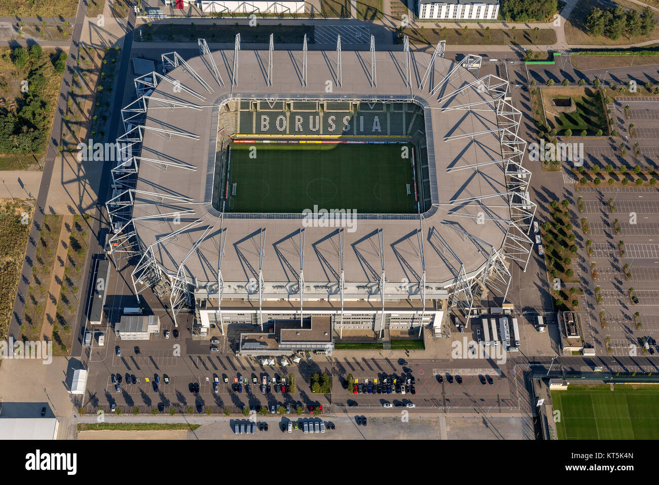 Borussia-Park, das Stadion von Borussia Mönchengladbach, Bundesliga, Mönchengladbach, Niederrhein, Nordrhein-Westfalen, Deutschland, Europa, M Stockfoto