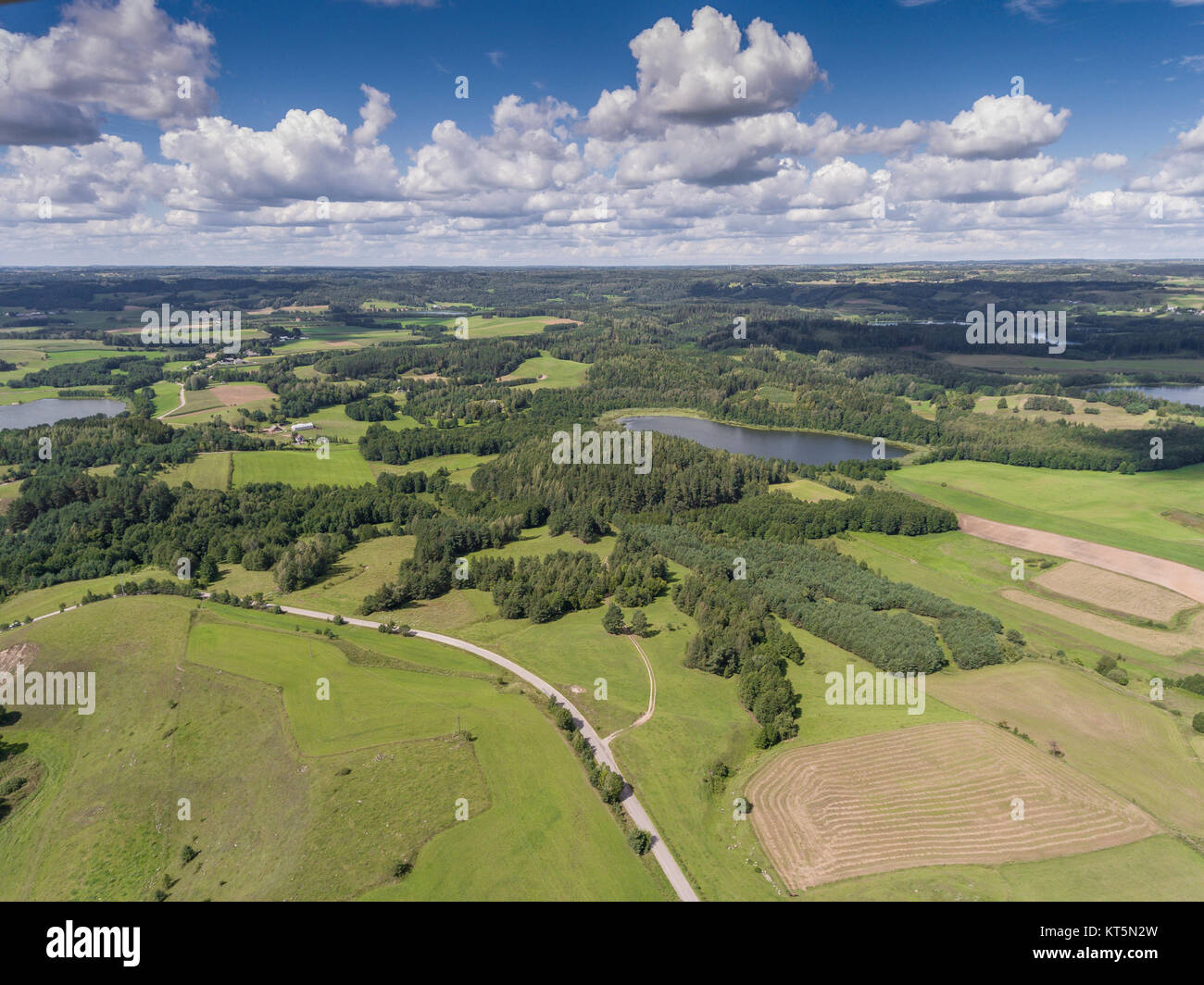 Suwalki Landschaftspark, Polen. Sommer Zeit. Ansicht von oben. Stockfoto