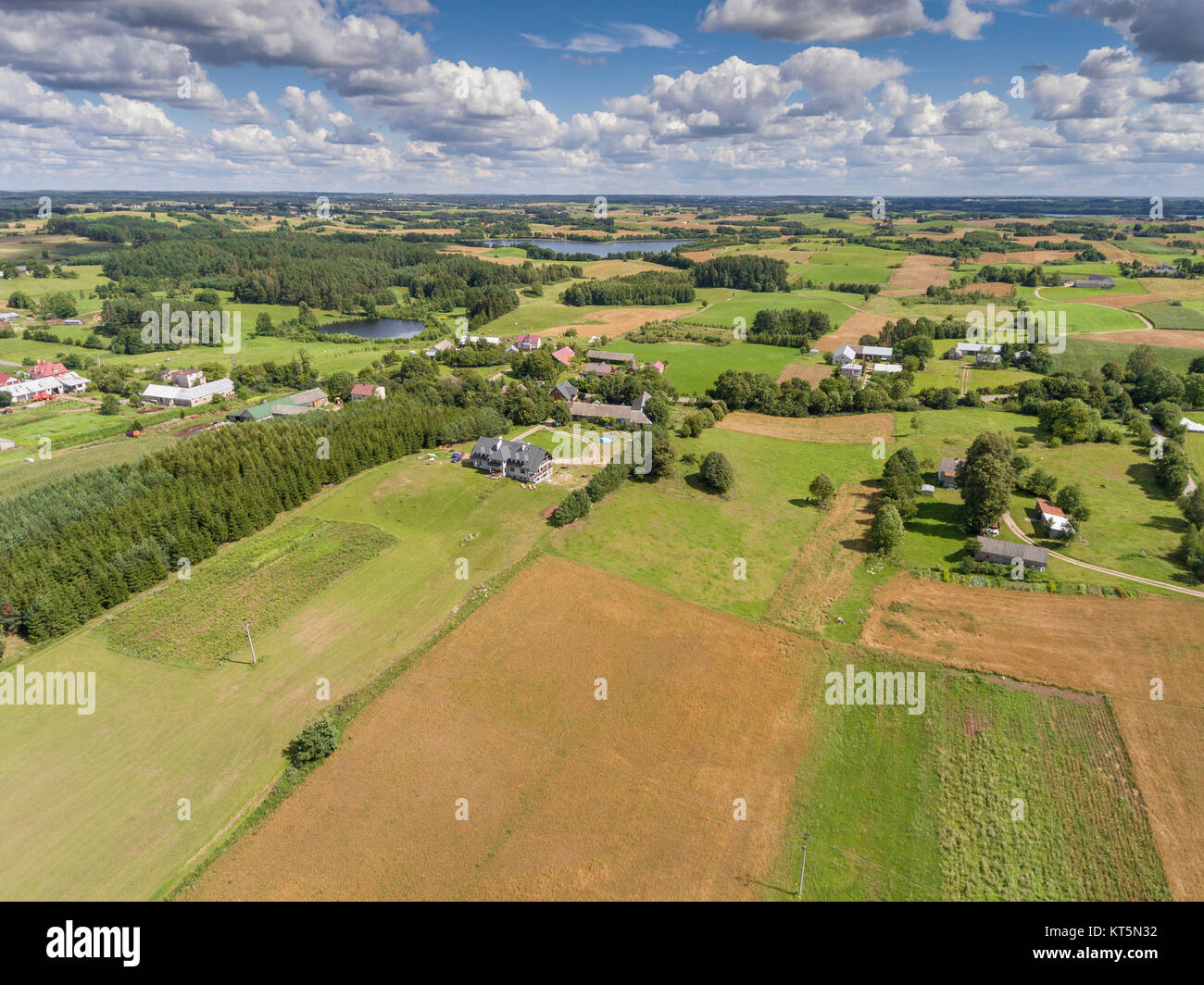 Suwalki Landschaftspark, Polen. Sommer Zeit. Ansicht von oben. Stockfoto