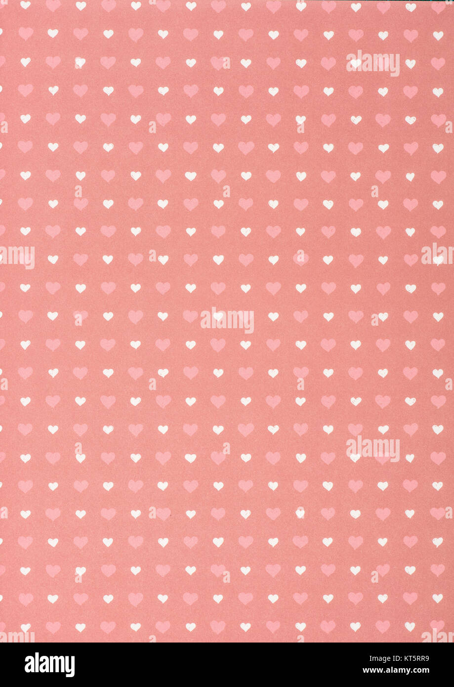 Satz von rosa und weißen Herzen auf Rosa Stockfoto