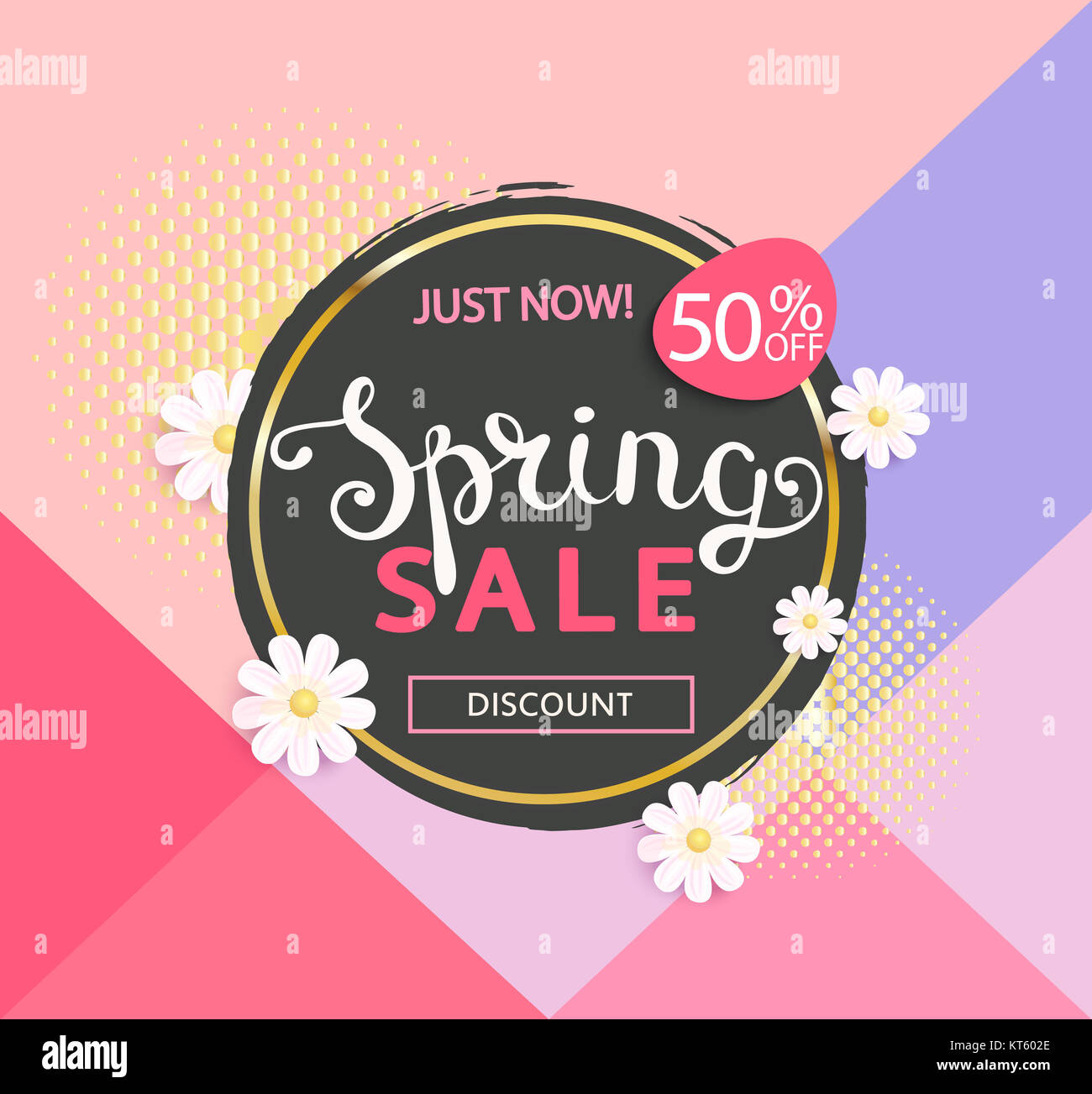 Der Frühling-Verkauf-logo Stockfoto