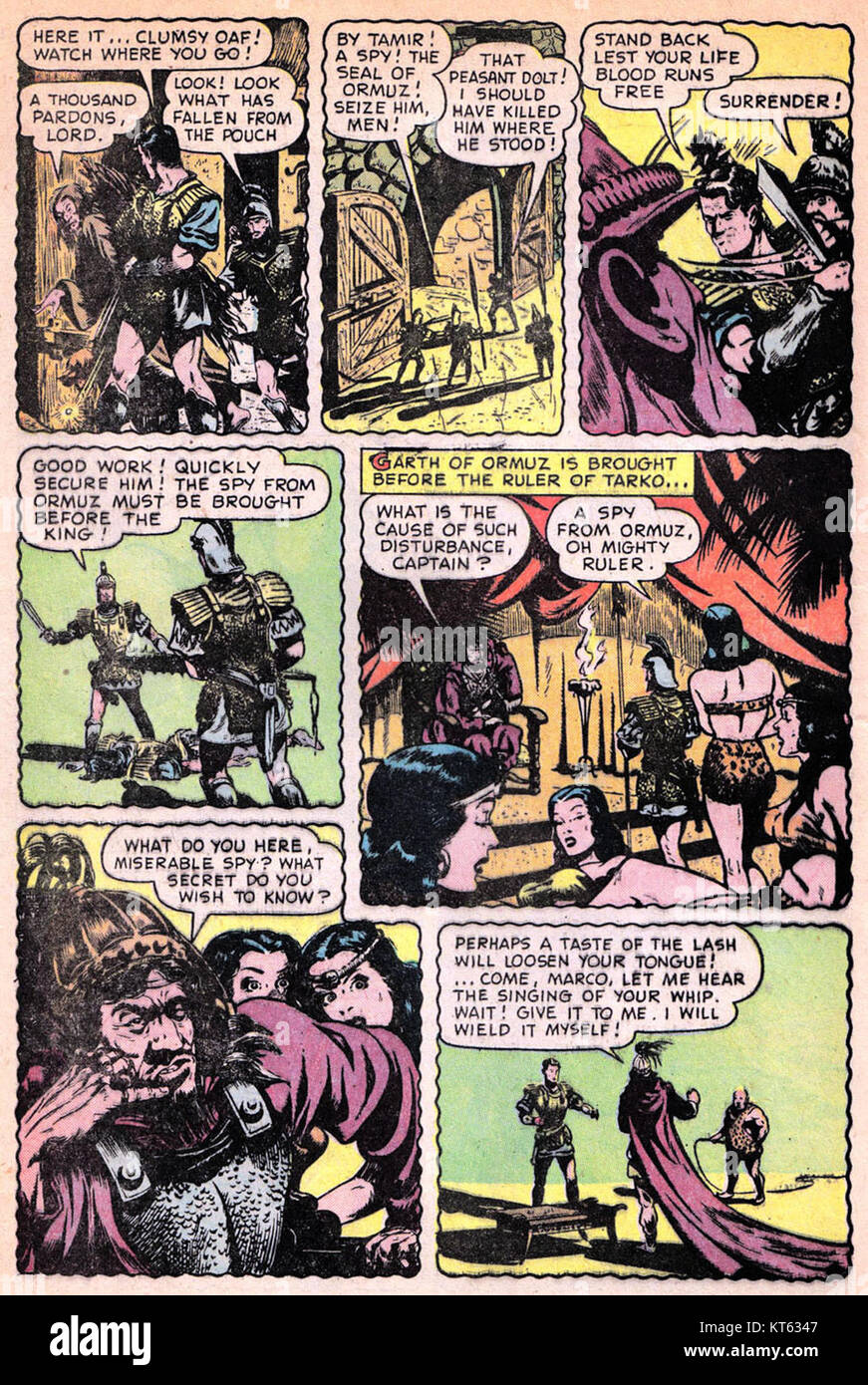 Slave Girl Comics ist eine Serie von Graphic Novels oder Comics, die sich auf bestimmte Erzählungen zu Themen wie Macht und Unterwerfung konzentrieren, oft in einem fiktiven oder fantastischen Setting. Stockfoto