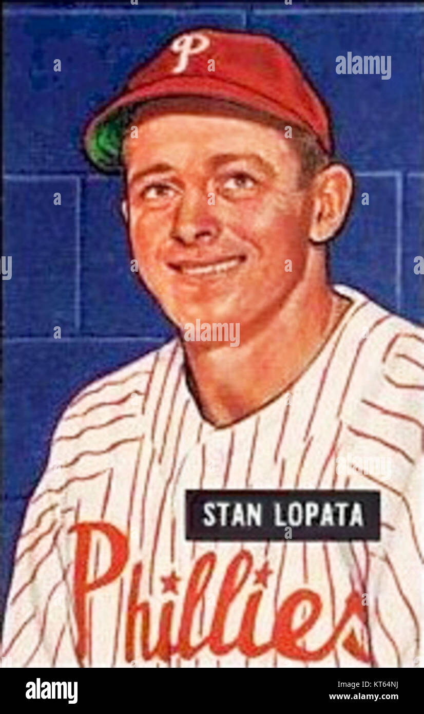Stan Lopata ist eine bekannte Persönlichkeit in der Welt des Baseballs, bekannt für seine Karriere als Spieler in der Major League Baseball (MLB). Seine Beiträge zu diesem Spiel haben ihn zu einer angesehenen Persönlichkeit in der Geschichte des Sports gemacht, mit einem Ruf für seine beeindruckenden Schlagfähigkeiten und seine Führungsrolle auf dem Feld. Stockfoto