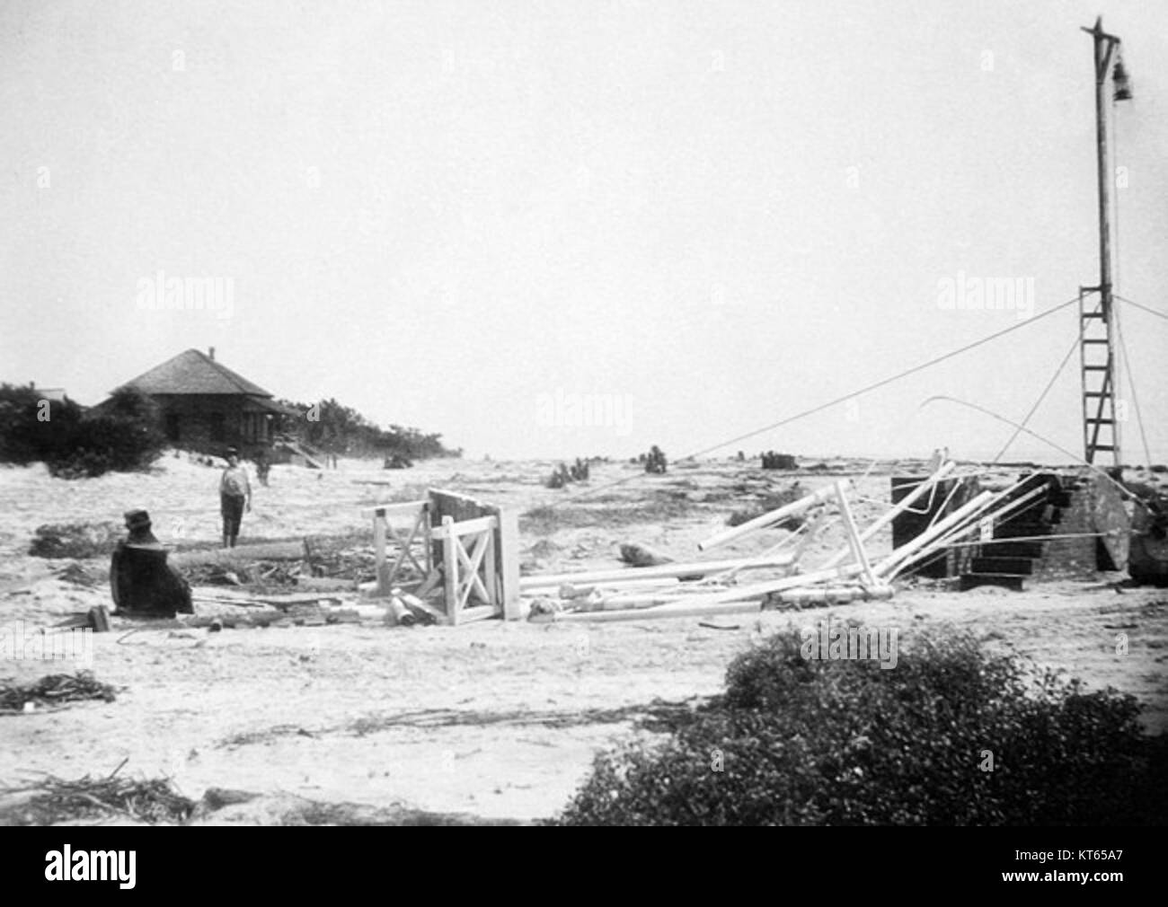 St. Simons Beacon war 1896 ein Leuchtturm auf St. Simons Island in Georgia. Sie diente als Navigationshilfe für den Seeverkehr entlang der Küste. Stockfoto