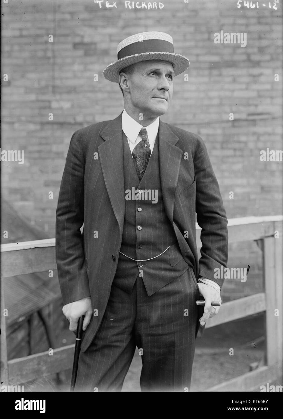 Tex Rickard war ein US-amerikanischer Boxveranstalter und Besitzer des Madison Square Garden. Er war bekannt für seine Beiträge zur Entwicklung des Boxens als populärer Sport im frühen 20. Jahrhundert. Stockfoto