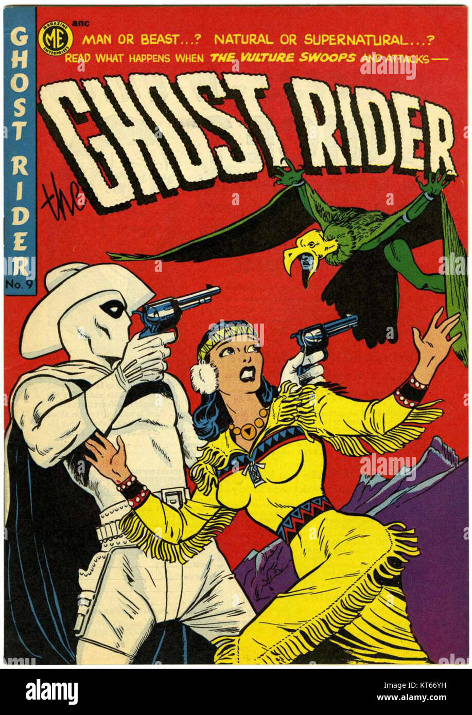 The Ghost Rider ist eine fiktive Figur aus Marvel Comics, die für seine übernatürlichen Fähigkeiten und seine rachsorientierte Mission bekannt ist. Stockfoto