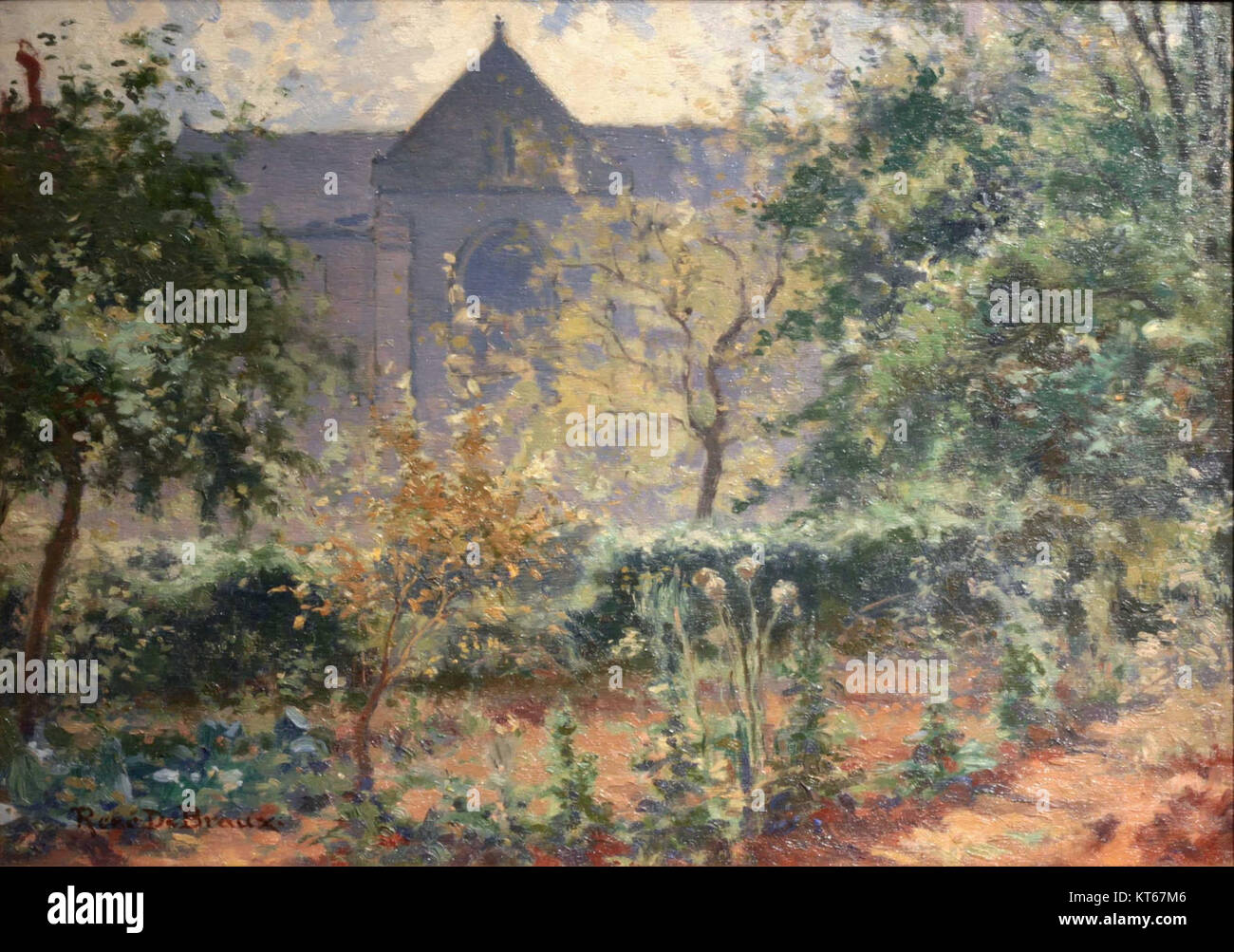 Die Illustration von *der geheime Garten* von RenÃ Charles Louis Debraux zeigt eine Szene aus dem klassischen Roman. Die Kunst von Debrauxâ fängt bookâ die Themen Natur, Kindheit und persönliches Wachstum in wunderschöner und detaillierter Weise ein. Stockfoto