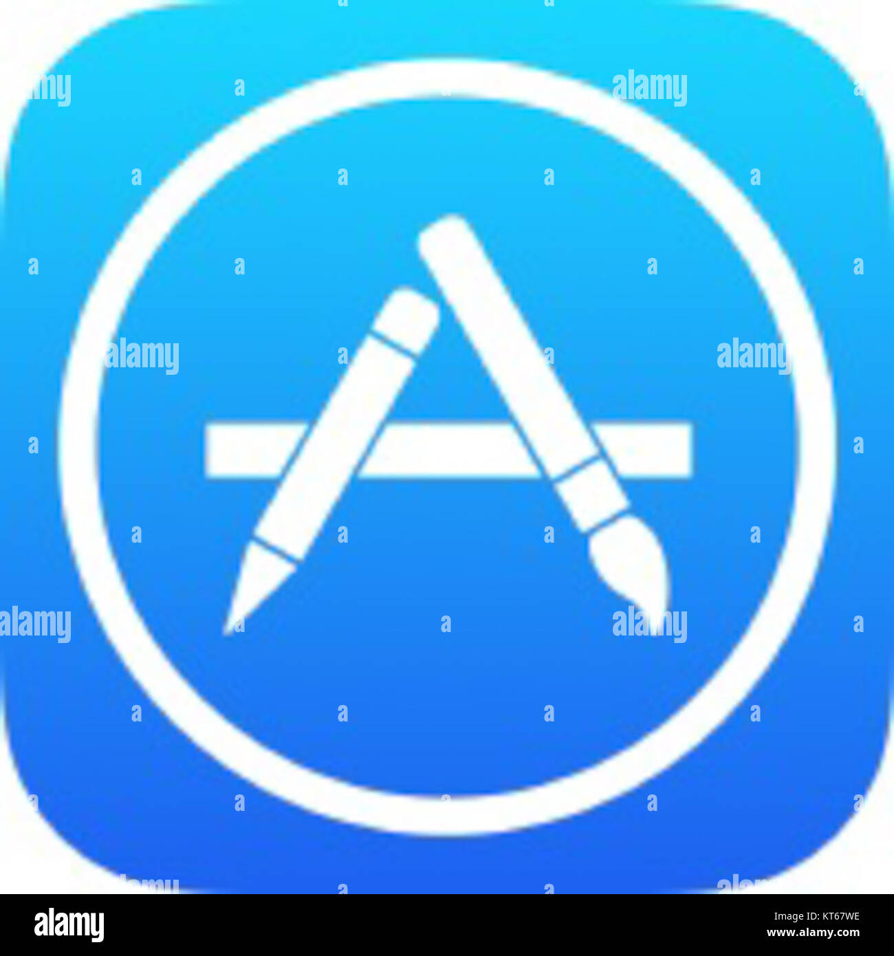 Das Apple App Store-Symbol stellt den offiziellen digitalen Marktplatz für Apps dar, die auf Apple-Geräten verfügbar sind. Es dient als erkennbares Symbol für das Herunterladen und Verwalten von Anwendungen auf iOS-Geräten. Stockfoto