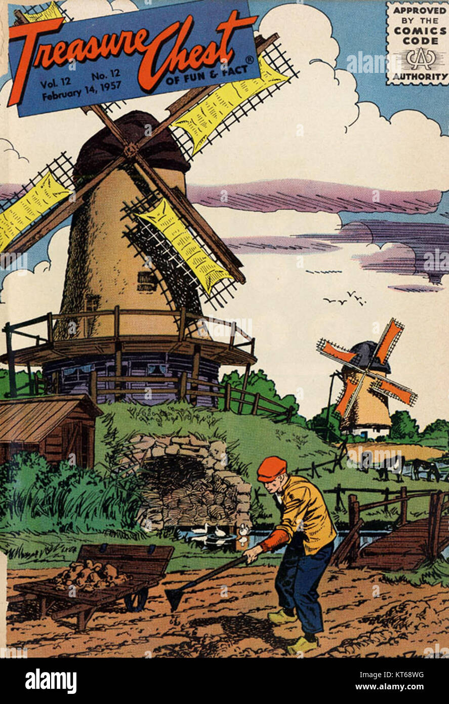 Treasure Chest Volume 12, Ausgabe 12, ist eine Comic-Publikation, die für ihre unterhaltsamen Geschichten und Kunst bekannt ist und Mitte des 20. Jahrhunderts populär wurde. Stockfoto