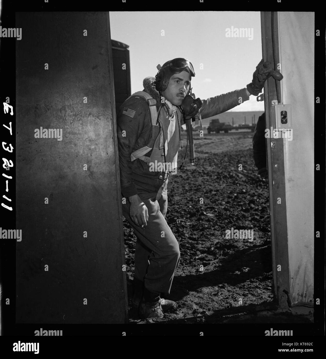 Die Tuskegee Airmen waren eine Gruppe afroamerikanischer Piloten, die im Zweiten Weltkrieg kämpften und auf dem Tuskegee Army Airfield in Alabama ausgebildet wurden. Sie wurden die ersten schwarzen Militärflieger in den US Armed Forces und trugen maßgeblich zu den Kriegsanstrengungen bei. Stockfoto