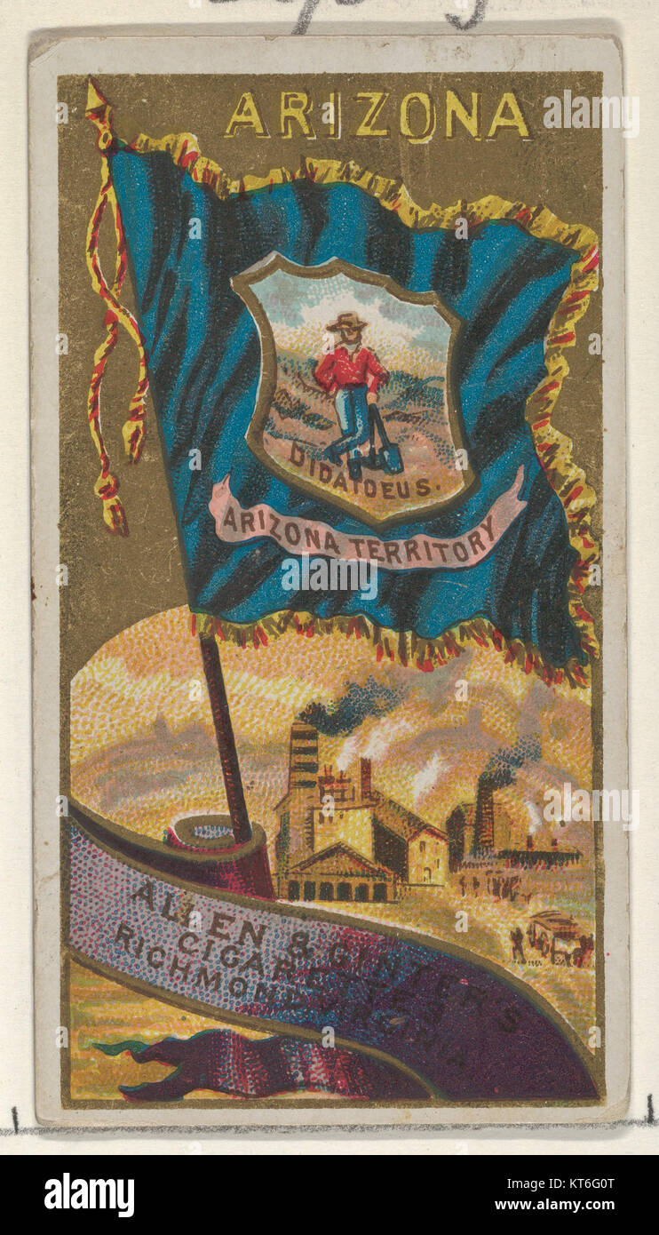 Arizona, von Fahnen der Staaten und Territorien (N11) für Allen & Ginter Zigaretten Marken MET DP 834503 Stockfoto