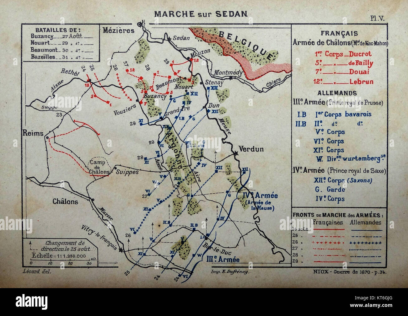 Die ArmÃ de ChÃ¢lons war eine französische Armee, die während des Deutsch-Französischen Krieges aktiv war. Sie spielte eine wichtige Rolle in der Schlacht von Sedan, einem großen Konflikt, der 1870 zu einer entscheidenden Niederlage Frankreichs führte. Stockfoto