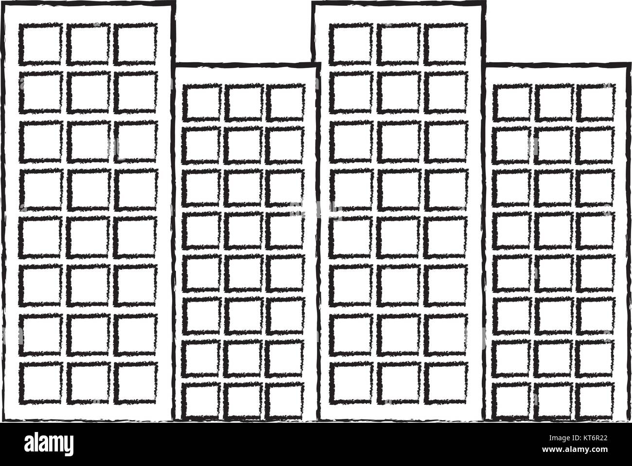 Gebäude Skyline der Stadt icon image Vector Illustration Design schwarz Skizzenlinie Stock Vektor