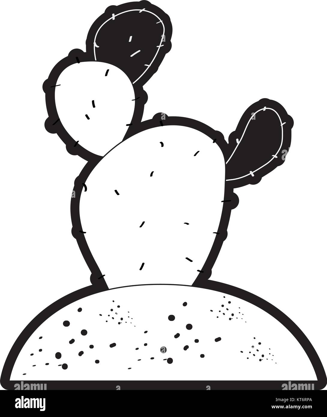 Cactus im Boden Vector Illustration Stock Vektor