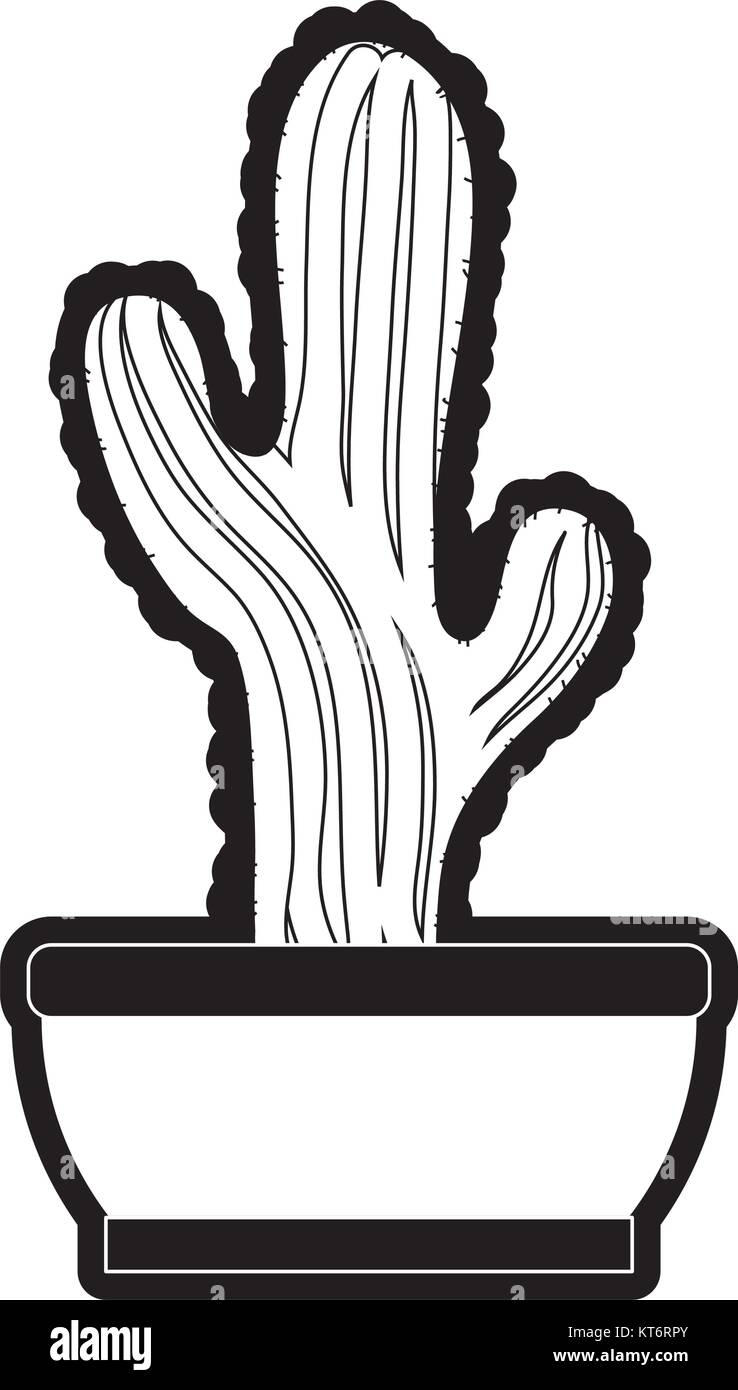 Kaktus in Topfpflanzen Vector Illustration Stock Vektor