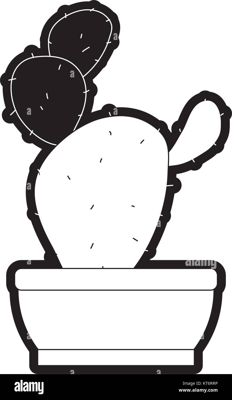 Kaktus in Topfpflanzen Vector Illustration Stock Vektor