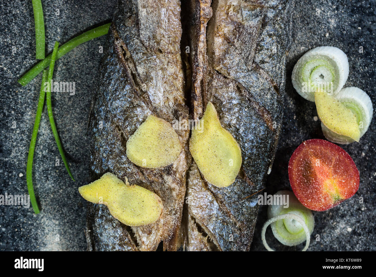 Gegrillter Fisch Stockfoto