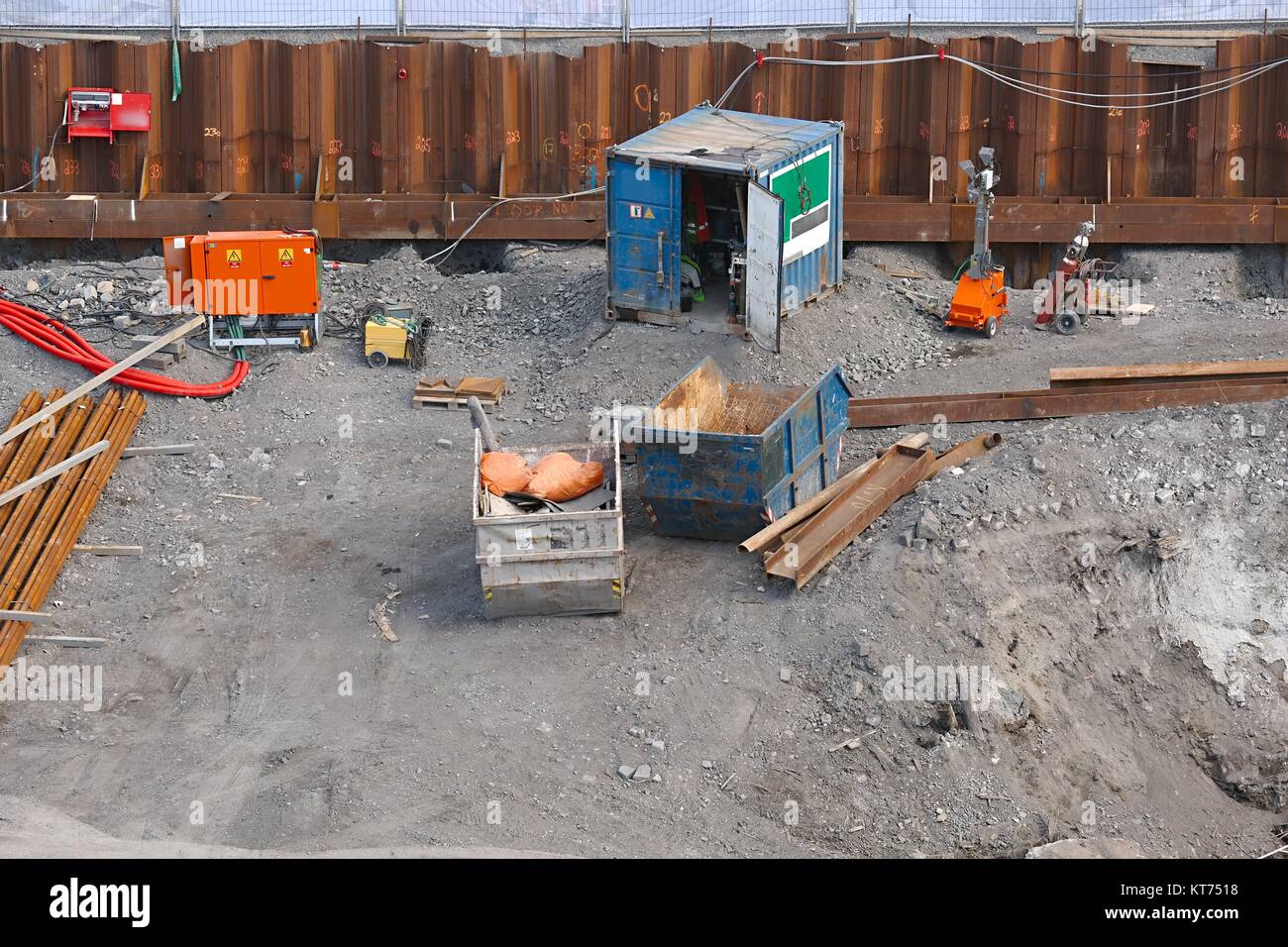 Baumaschinen-Website Stockfoto