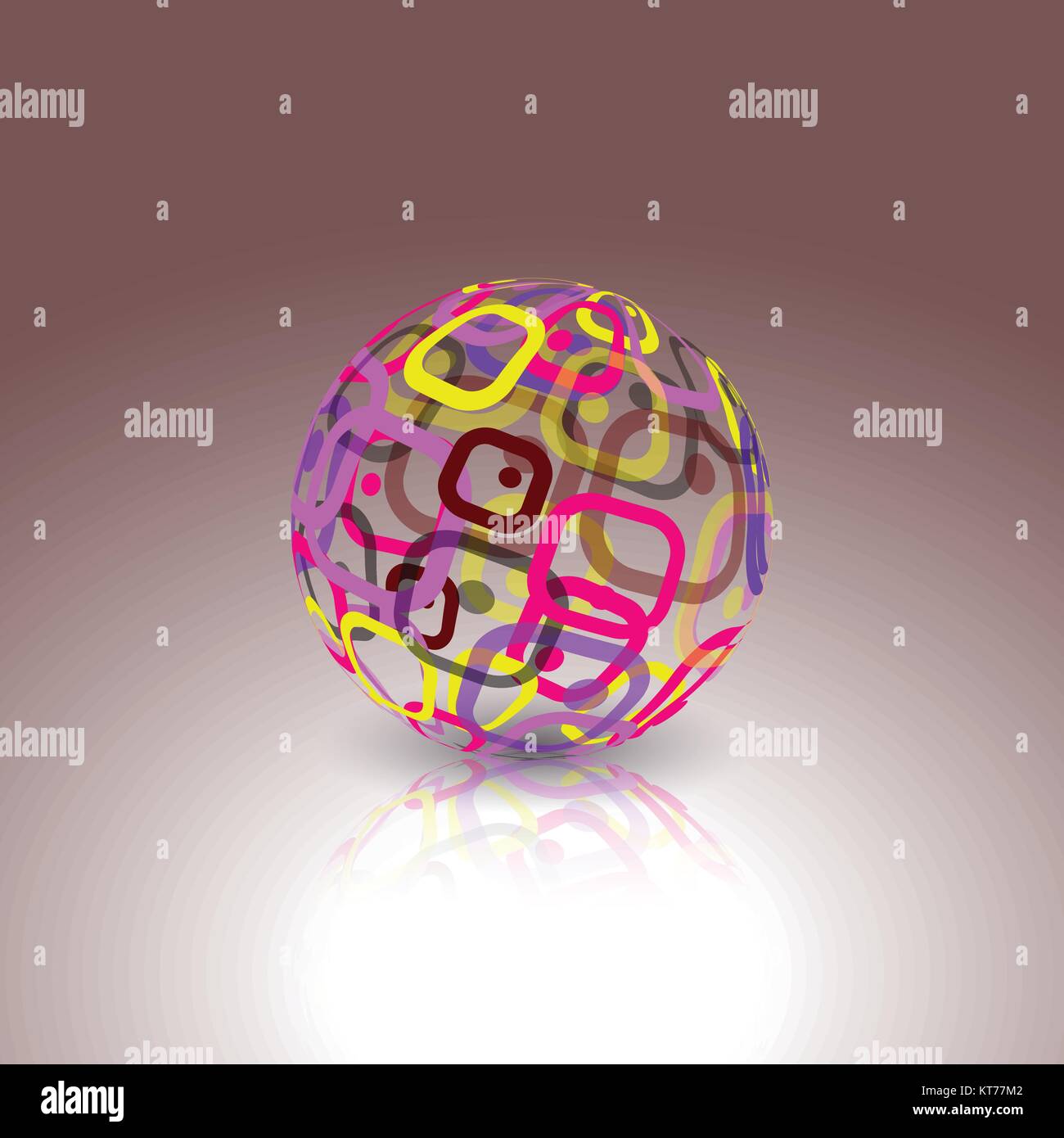 Konzeptionelle Technologie Logo. Abstrakte Welt von Retro Rechtecke. Stock Vektor