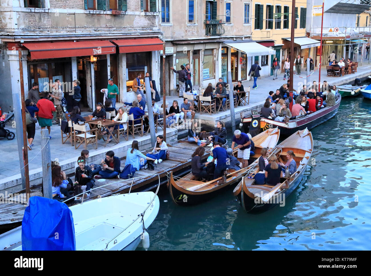 Restaurant Osteria al Timon, Rio di San Girolamo, Fondamenta degli Ormesini, Cannaregio Stockfoto