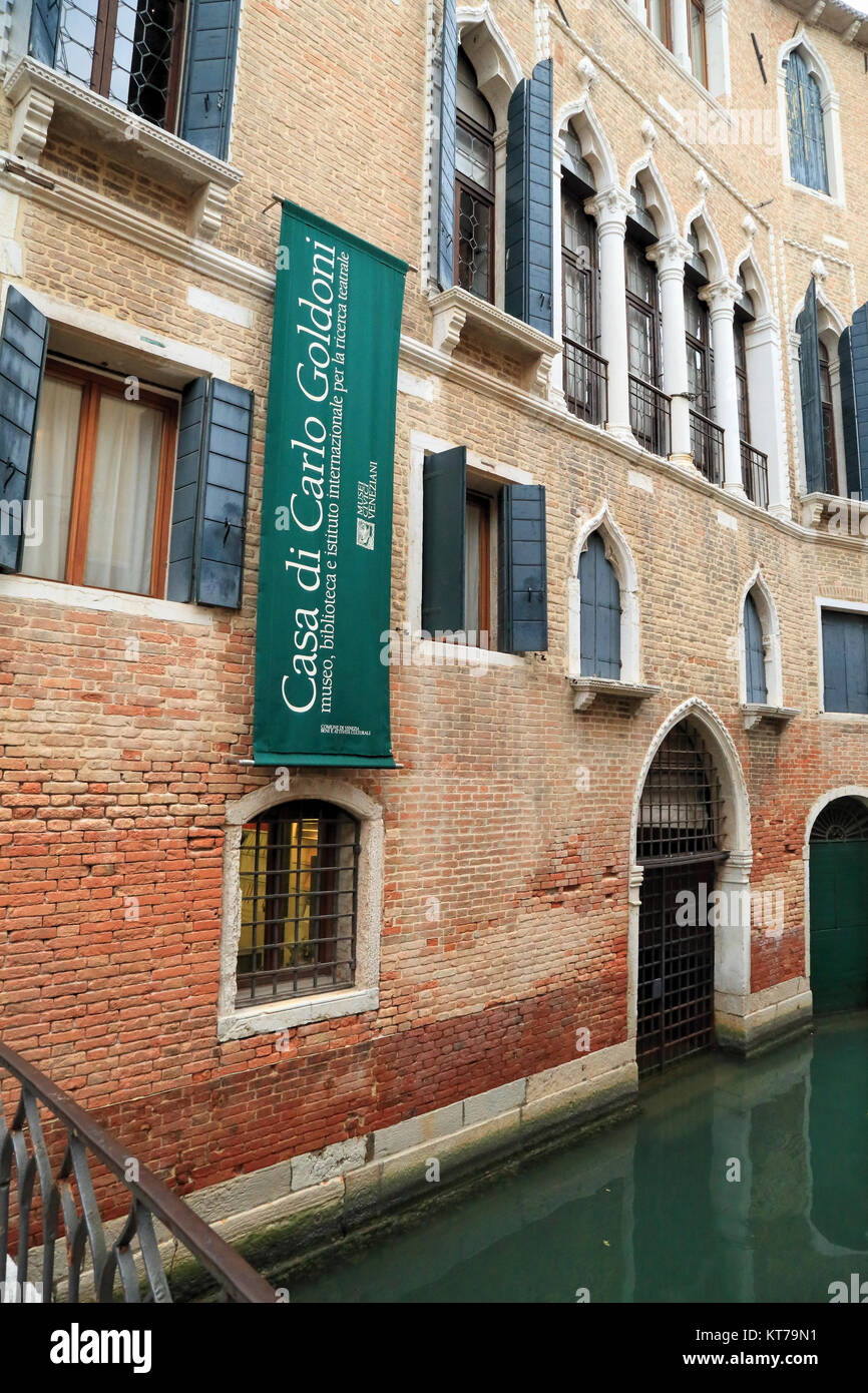 Casa di Carlo Goldoni Museum, Palazzo Centani Stockfoto