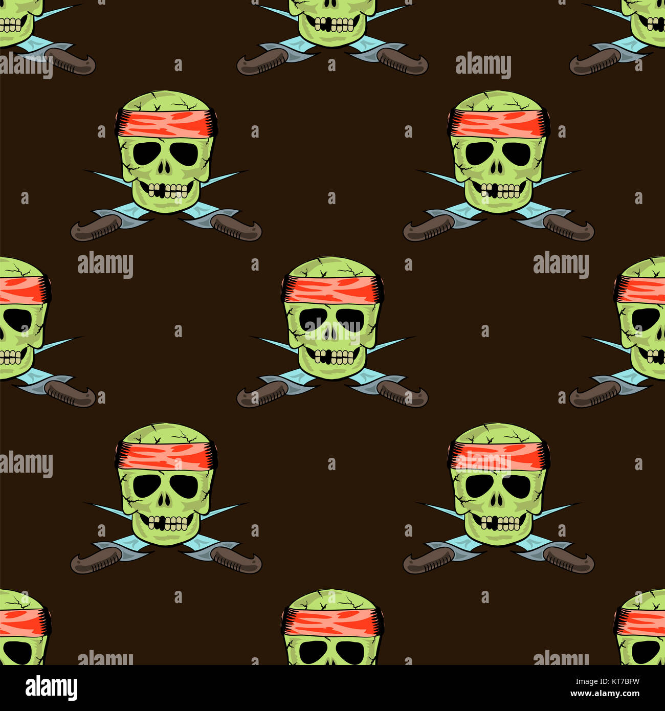 Skull Cross scharfen Dolch Seamless Pattern Stockfoto