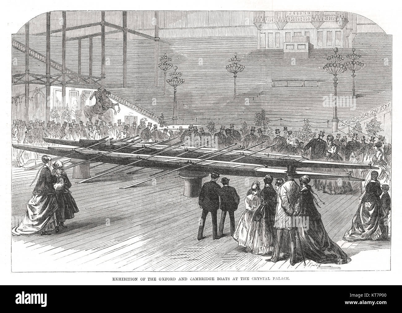 Oxford & Cambridge Boote Boat Race Ausstellung, Crystal Palace, 1869 Stockfoto