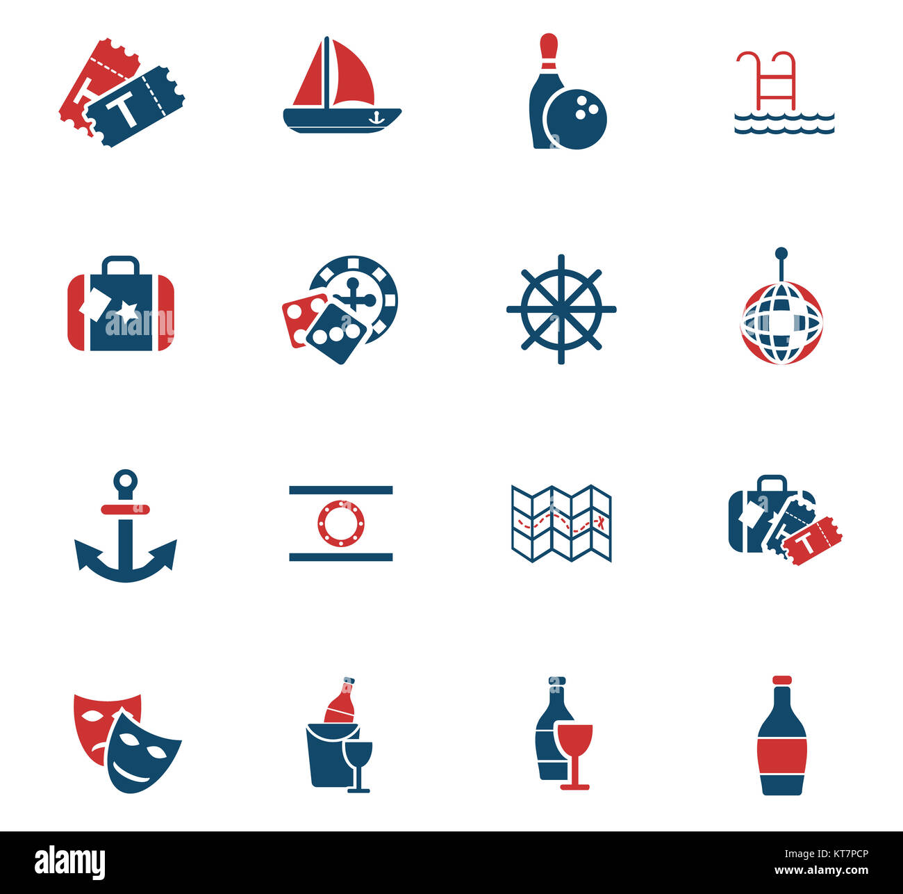 Kreuzfahrt-Icon-set Stockfoto