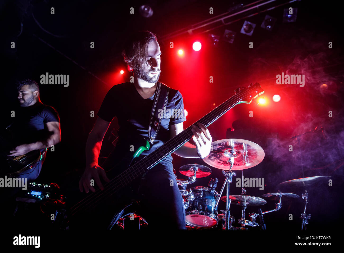 Die belgischen Death Metal Band Abgebrochen führt ein Live Konzert in den Amager Bio in Kopenhagen. Dänemark, 06.02.2017. Stockfoto