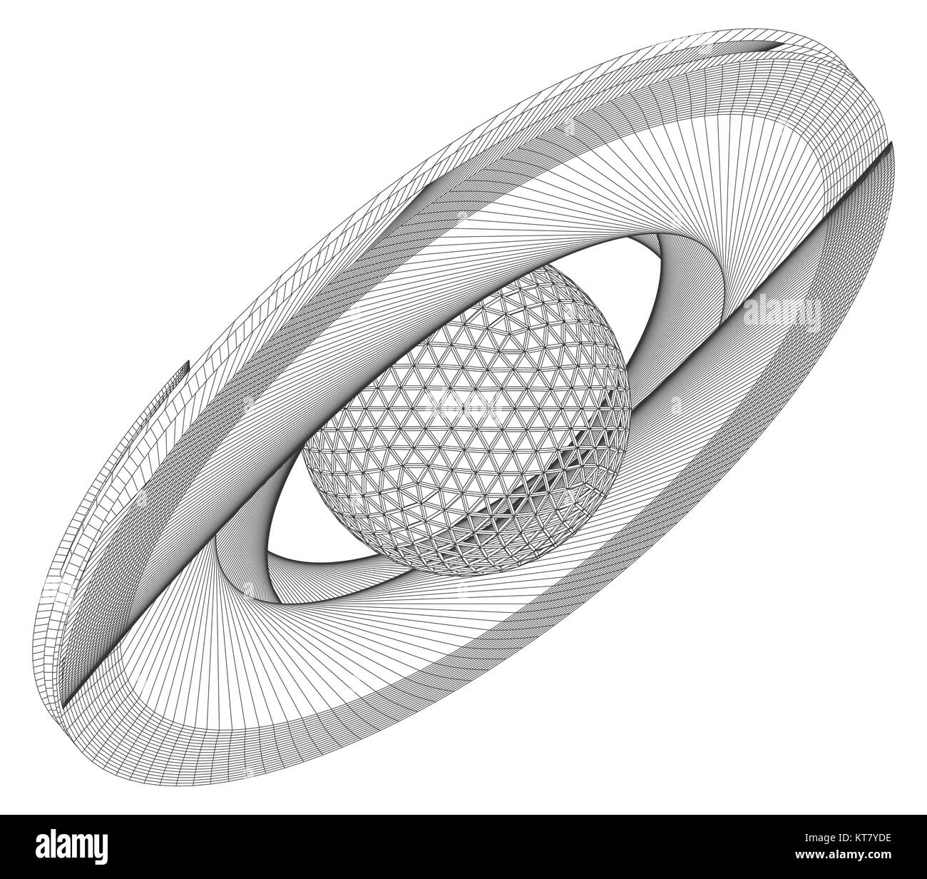 Saturn abstrakte Wire Frame Oberfläche Planeten Stockfoto