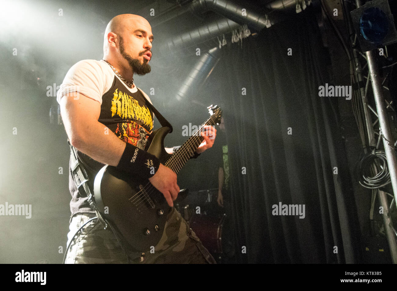 Die amerikanische heavy metal band Soulfly führt live bei John Dee in Oslo. Hier Gitarrist Marc Rizzo ist live auf der Bühne gesehen. Norwegen, 06/03 2016. Stockfoto