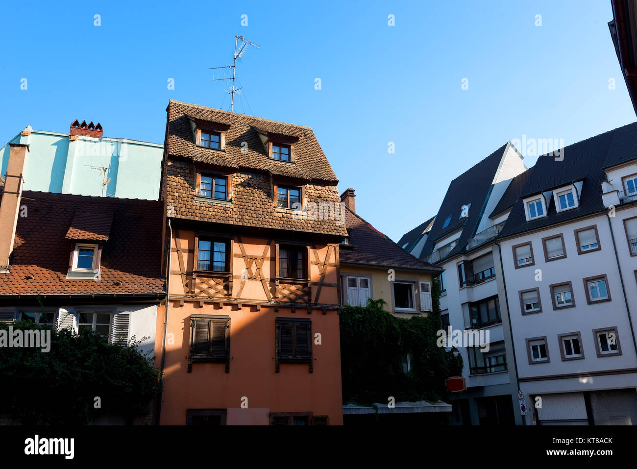 Gepflegte Häuser in Straßburg Stockfoto