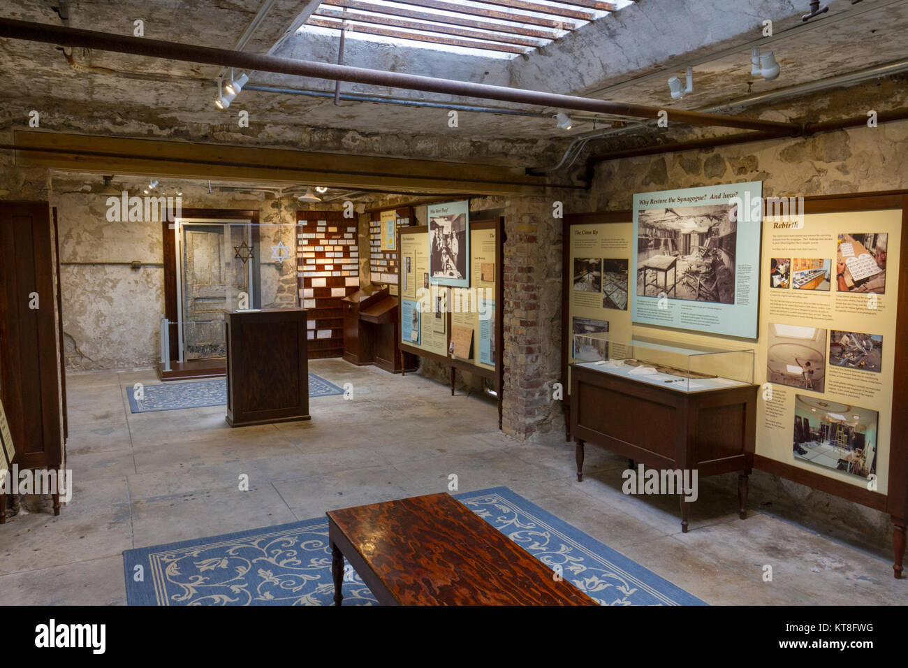 Das jüdische Leben Ausstellung im Inneren der Östliches Staatszuchthaus Historic Site, Philadelphia, PA, USA. Stockfoto