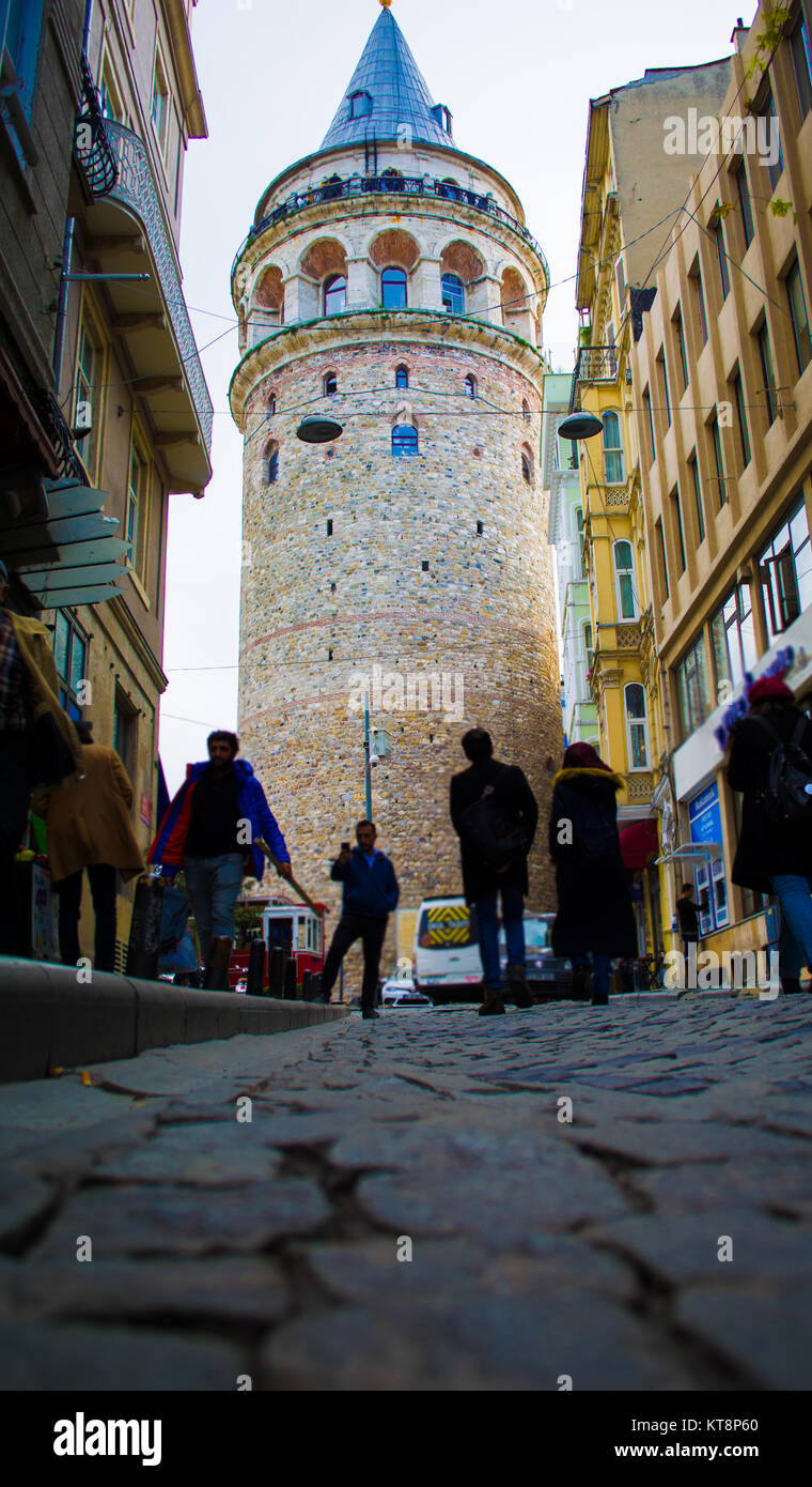 Galata Tower in Istanbul, Türkei Stockfoto