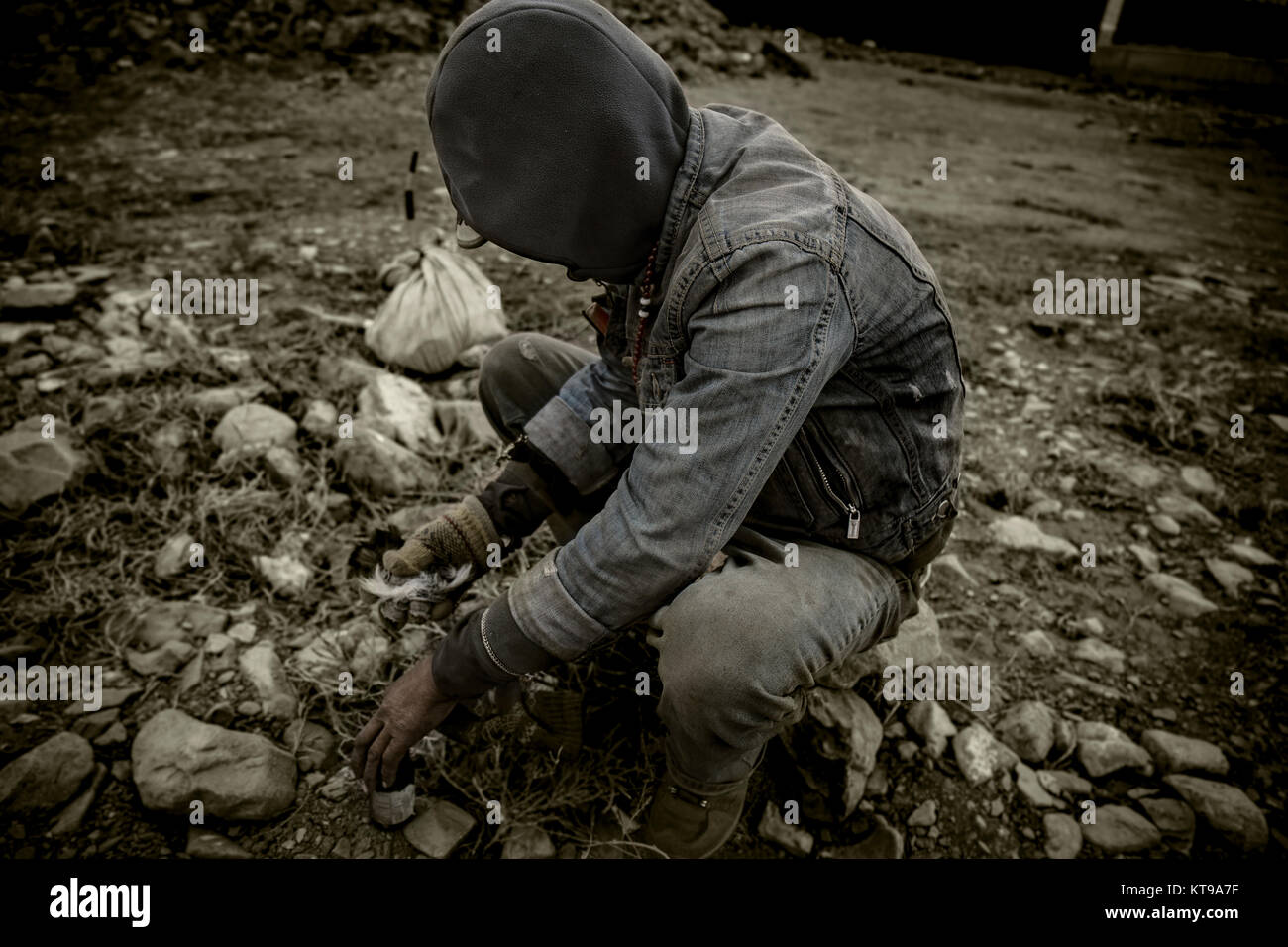 Vagabond Lebensstil in Ulan Bator, Mongolei. Stockfoto