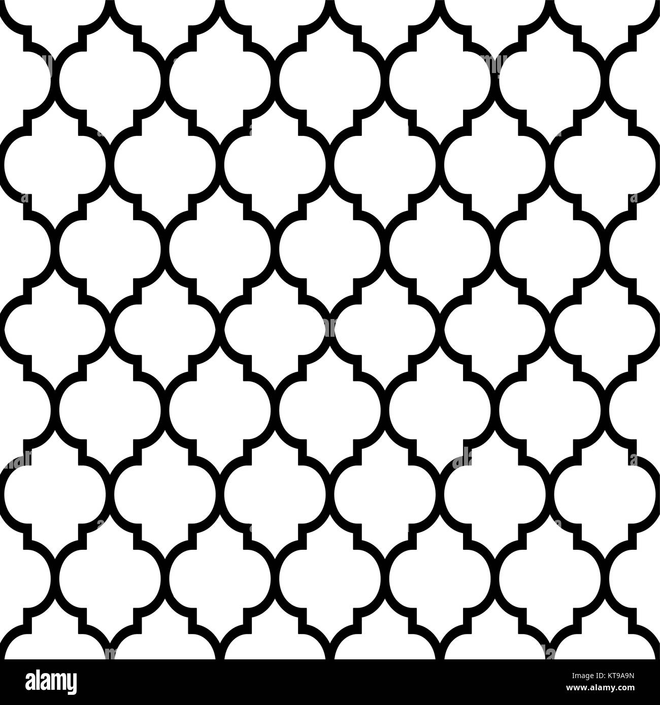 Marokkanische fliesen Design, nahtlose schwarze Muster, geometrischen Hintergrund Stock Vektor