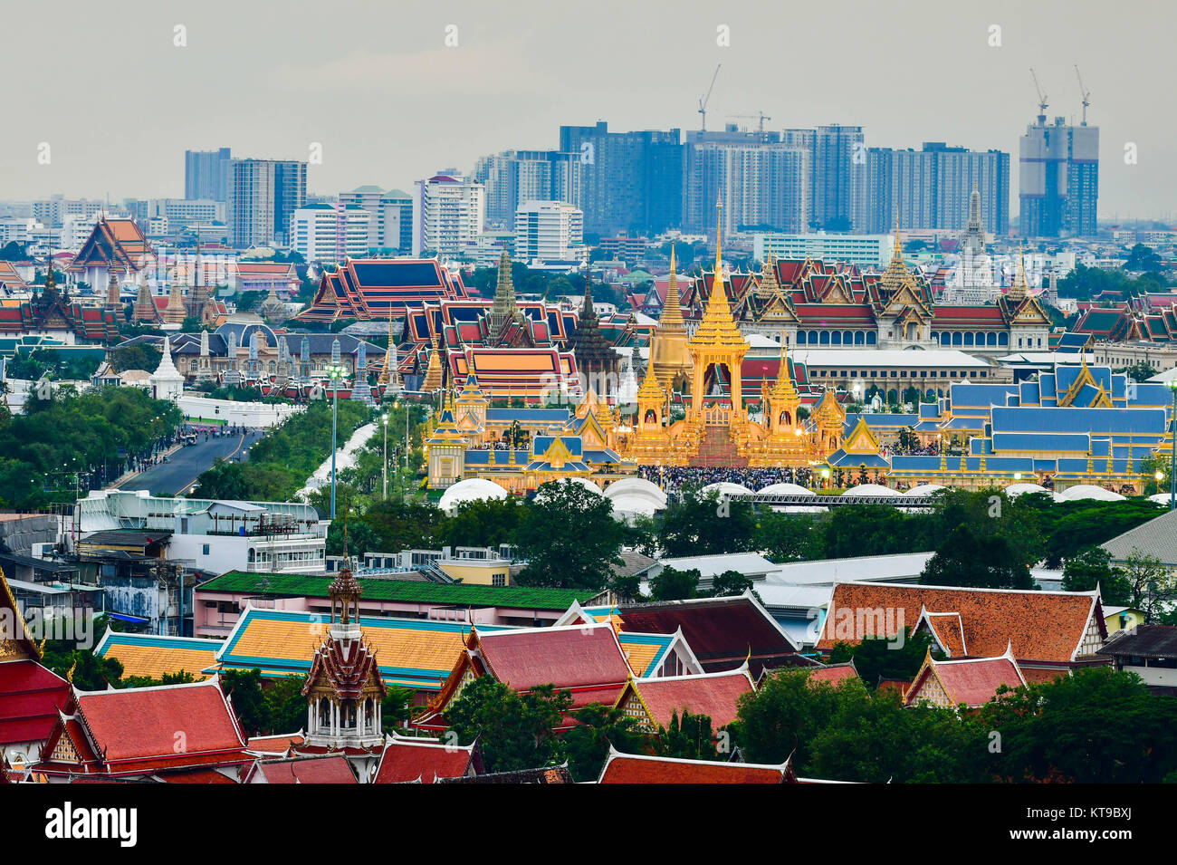 Die königliche Krematorium von König Bhumibol Adulyadej am Sanam Luang, Bangkok, Thailand Stockfoto