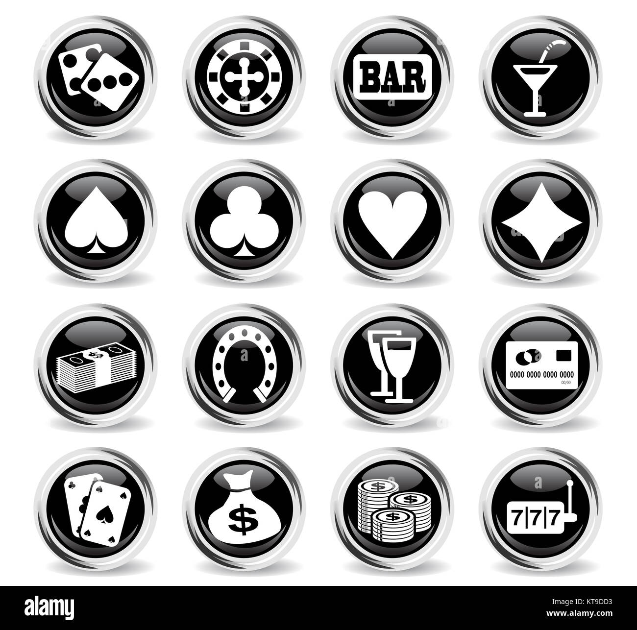 Casino-Icon-set Stockfoto