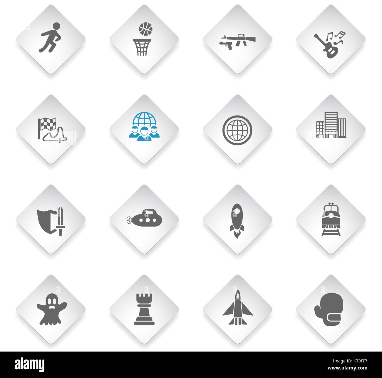 Spiel genre Icon Set Stockfoto