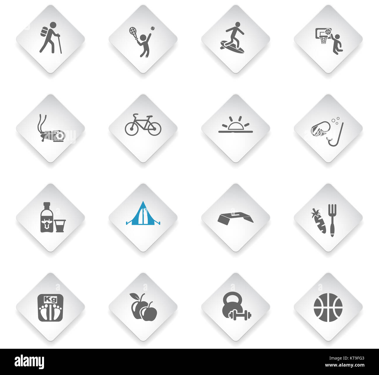 Gesunder Lebensstil Icon Set Stockfoto