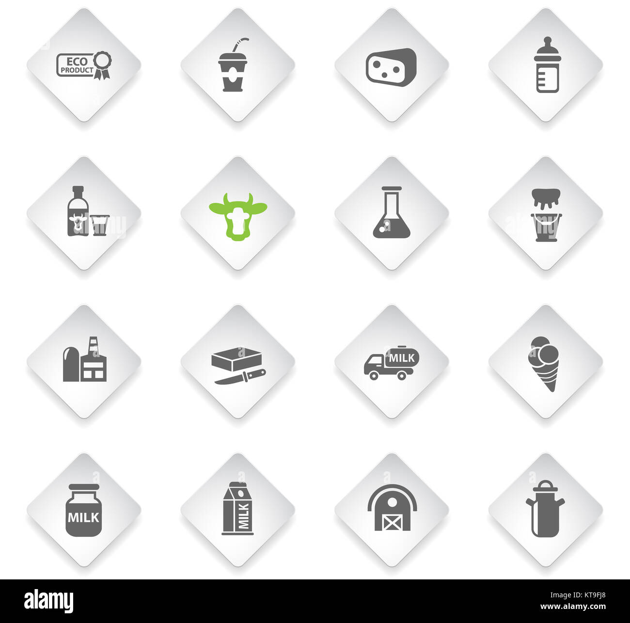 Milch Icon Set Stockfoto