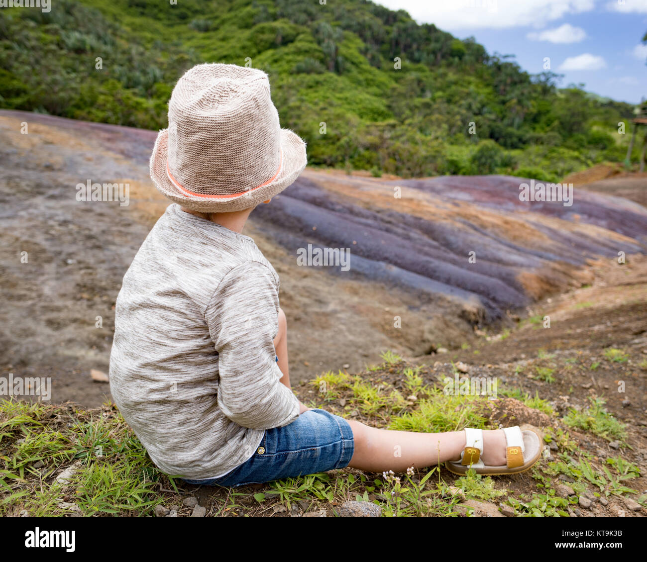 Farbige Erde. Mauritius. Stockfoto