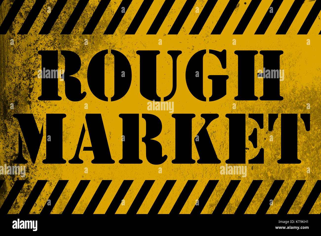 Rauen Markt Zeichen gelb mit Streifen Stockfoto