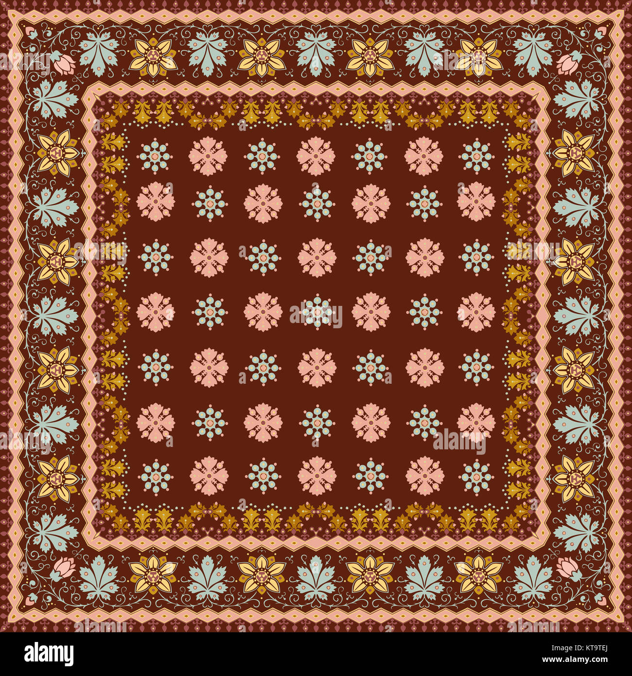 Abstract ethnische Schal florales Muster Design Stockfoto