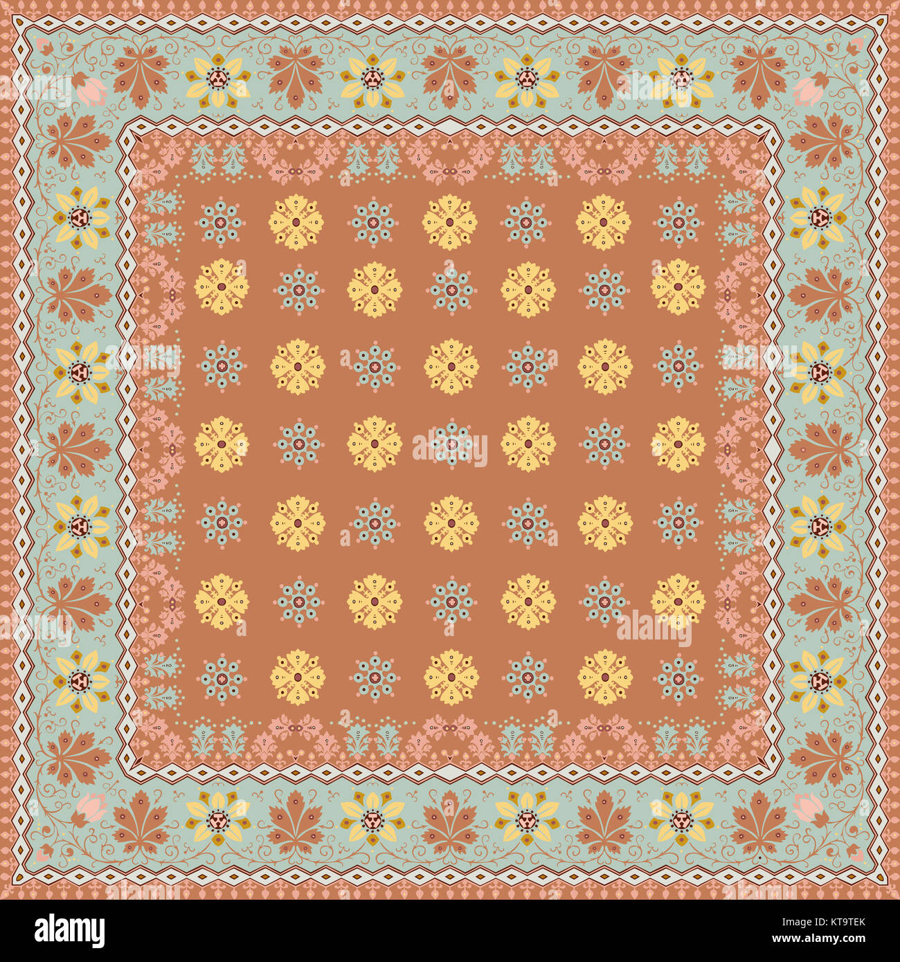 Abstract ethnische Schal florales Muster Design Stockfoto