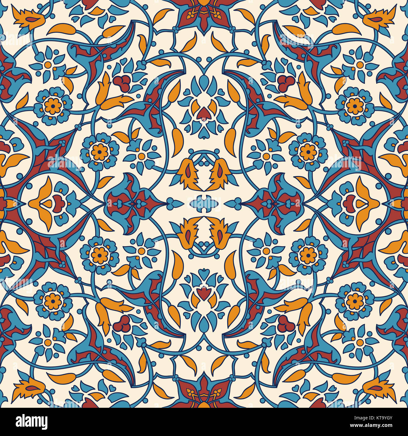Stilisierten Blumen orientalische Tapete Retro nahtlose Zusammenfassung zurück Stockfoto