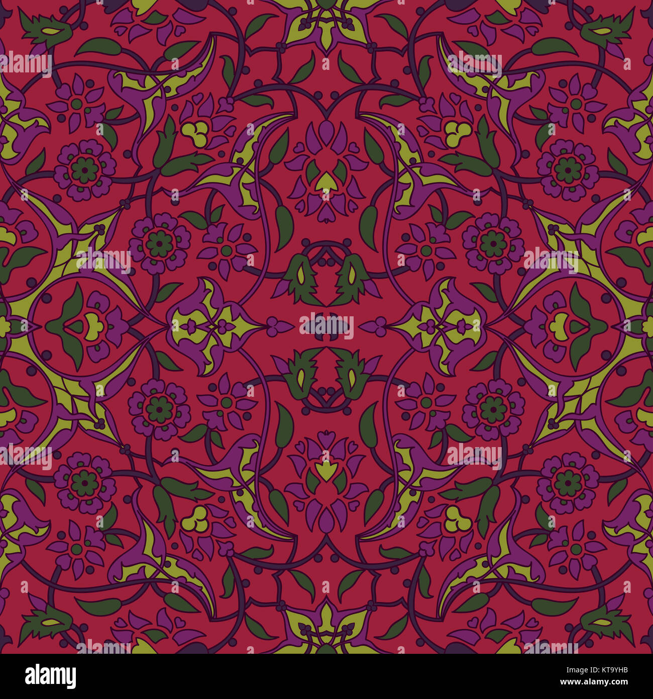 Stilisierten Blumen orientalische Tapete Retro nahtlose Zusammenfassung zurück Stockfoto