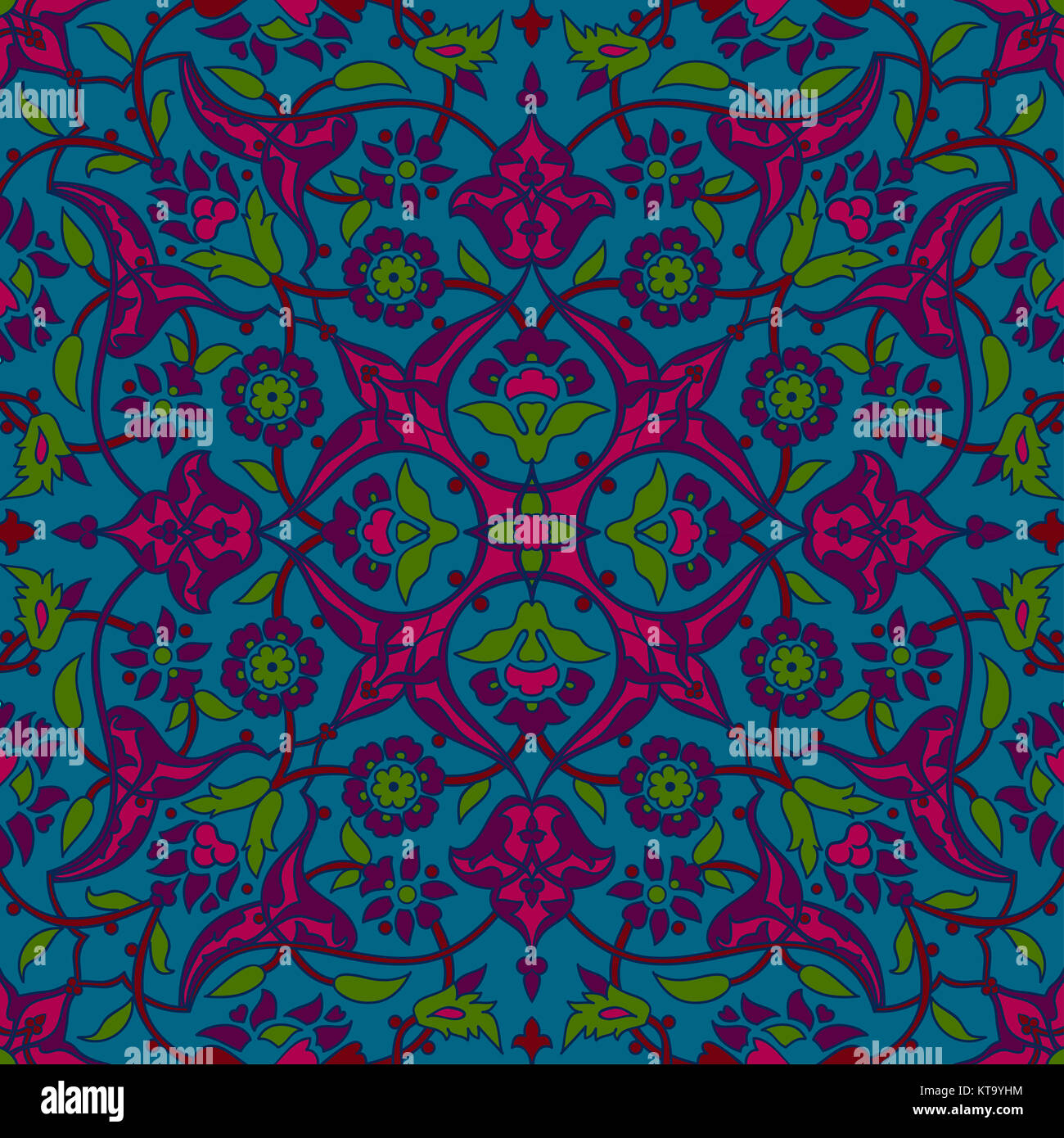 Stilisierten Blumen orientalische Tapete Retro nahtlose Zusammenfassung zurück Stockfoto