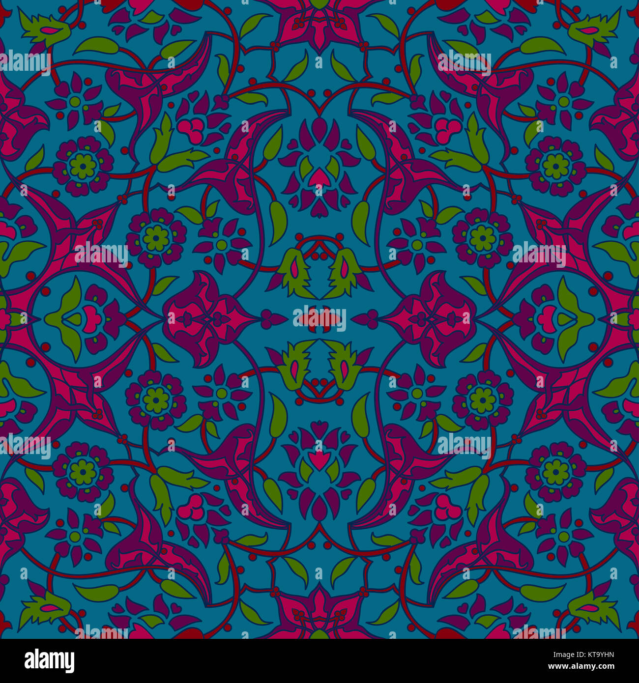 Stilisierten Blumen orientalische Tapete Retro nahtlose Zusammenfassung zurück Stockfoto